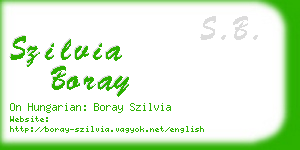 szilvia boray business card